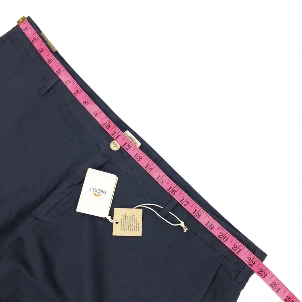 Faherty Men's Linen Blend Flat Front Chino Shorts Size 42 Blue 10
